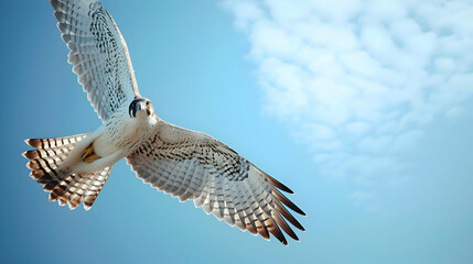 Wall Mural - Majestic falcon soaring gracefully through clear blue skies