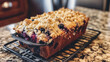 A Delicious Blueberry Loaf With Crumb Topping, AI generated