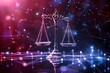 © Anastasiia - Digital Scales of Justice in a futuristic network background symbolizing fairness and equality in ethics. Concept Ethics, Justice, Fairness, Futuristic Network, Digital Scales