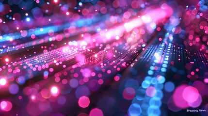 Aufkleber - Swirling pink and blue lights create a mesmerizing blur of colors, emanating a sense of movement and energy