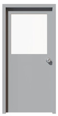 Wall Mural - 3d illustration of a white rectangle door with a window isolated.