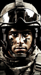 Wall Mural - Military Soldier Portrait

