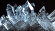 Amazing close-up of a quartz crystal cluster. The sparkling facets of the crystals create a beautiful and mesmerizing display.