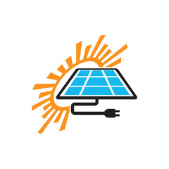 Canvas Print - Solar power panel icon logo vector illustration design