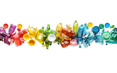 Wall Mural - plastic waste for recycling isolated on white or transparent background