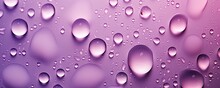 Water Droplets On All Mauve Matte Background With Copy Space And Blank Pattern For Text Or Photo Backgrdrop