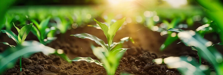 Seedling Growing in Sunlight, Concept of New Life and Growth, Agriculture and Environment Theme