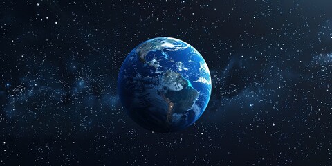 Our planet in the starry space space abstraction background