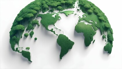Wall Mural - Earth day concept on white background, World environment day created with generative ai.