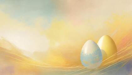 Wall Mural - illustrated easter colorful background with egg suitable for banner or cover