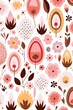 bright spring colors brown and white, pinknordic pattern white background 