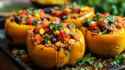 Sticker - Healthy Gourmet. Delicious Stuffed Bell Pepper Plate