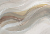 Fototapeta Łazienka - Acrylic, Ink watercolor hand drawn flow brushstroke stain blot wave paper texture background. Beige, brown neutral color.