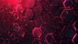 © matoya - Abstract dark hexagon pattern on red neon background technology style. Modern futuristic geometric shape web banner design.