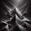 3D-rendered black triangular abstract background with grunge surface texture.