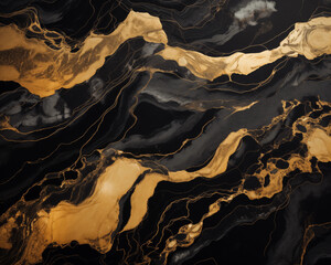 Wall Mural - Gold and Black marble background