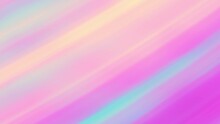 Pastel Rainbow Multicolor Gradient Background 4K With Sliding Oblique Stripes In Pale Yellow, Peach Orange, Light Blue, Pink, Lilac, Cyan, Magenta. Candy Colors Diagonal Flow Motion. Unicorn Palette