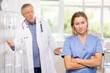 © JackF - Elderly male doctor and adult female nurse arguing in medical office