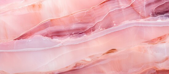 Poster - A close up of a pink marble texture resembling a blend of magenta and peach hues, perfect for adding a touch of luxury to any cuisine dish