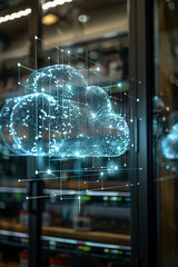 Wall Mural - online, cloud storage, contact, computing, tablet, phone home devices with online. linking computer 