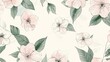 A delicate floral pattern, with hand-drawn flowers and leaves scattered across a light, airy background, providing a feminine and romantic texture created with Generative AI Technology