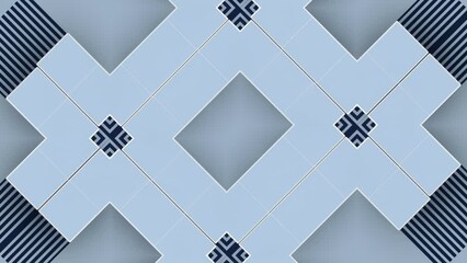 Leinwandbilder - Digital loop animation of transformations of geometric shapes. 3d rendering 4K