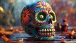 magnificent Mexican skull with funny style