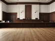 Empty the courtroom advertisement template, space for text, and advertisement banner design.