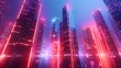 Dusk's Embrace: Modern Architecture and Cutting-Edge Technology Unite in a Futuristic Cityscape of Brilliant Neon Lights