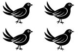 Fototapeta Dinusie - mimi bird silhouette vector illustration