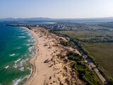 Fototapeta  - Aerial view of Black sea coast near Perla beach, Bulgaria