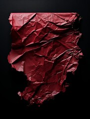 Wall Mural - torn burgundy papper on a black background