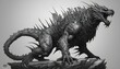Reptilian Fury: Fierce Dragon-Like Beast in Conceptual Art