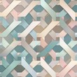 An elegant pattern of interlocking geometric shapes, cast in soft pastel colors against a matte background, creating a seamless and sophisticated design created with Generative AI Technology