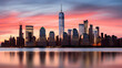 Manhattan Skyline at Dusk: A Harmonious Blend of Nature and Urban Architecture