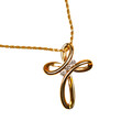 Isolated gold heart necklace with diamonds and chain