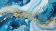 Abstract ocean marble blue paint