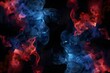 Abstract nebula smoke fire in red and blue light isolated on black background in concept of versus, competition, fight Generative AI