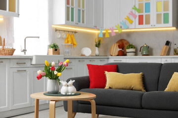 Sticker - Beautiful room with Easter decor and comfortable furniture