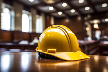 Safety Helmet Amidst Legal Books