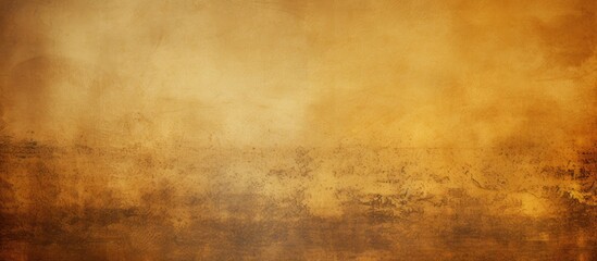 Wall Mural - A close up of a grunge texture brown background, with tints and shades of amber, wood, gold, and beige. The pattern resembles a rectangle flooring, creating a horizonlike effect