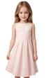 © PNG&Background Image - Caucasian blonde little girl in a pink dress posing on transparent background. isolated, transparent background, no background. PNG.