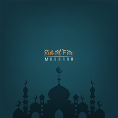 Sticker - premium blue vector design for social media posts congratulating Eid al-Fitr, the month full of victory