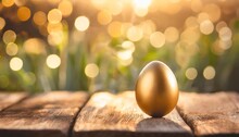 Background Of Easter Egg On Rusty Wooden Table Blur Bokeh Nature Background Easter Concept