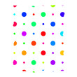 filled colored circles small and large in an orderly symmetrical background  
