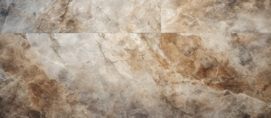 Wall Mural - A closeup of a tile floor with a marble texture in shades of brown and beige, resembling bedrock or limestone, creating a luxurious flooring look