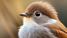 A Close-up Of A Small Bird's Face, Capturing Its Curious Gaze And The Fine Details 