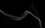 Fototapeta Desenie - Dark abstract background with a glowing abstract waves