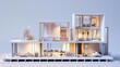 modern house design on white floor, residential building exterior, property and real estate investment concept,