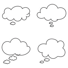 Wall Mural - Thinking cloud icon set in two styles . Trendy think bubble icon vector  illustration. EPS 10.